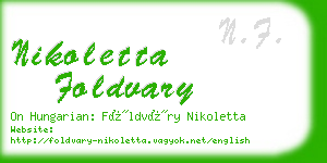 nikoletta foldvary business card